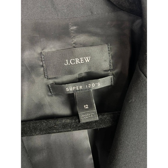J Crew Super 120s Black Wool Blend Blazer Jacket Women's Size 12‎ - Picture 2 of 8